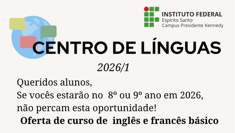 Curso de Extensão: Centro de Línguas (Inglês e Francês) - Convocação para Matrícula